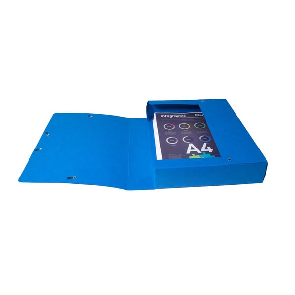 Exacompta 10x Scotten elastisk arkiveringsboks med elastik (60 mm rygrad) - assorterede farver 50910E