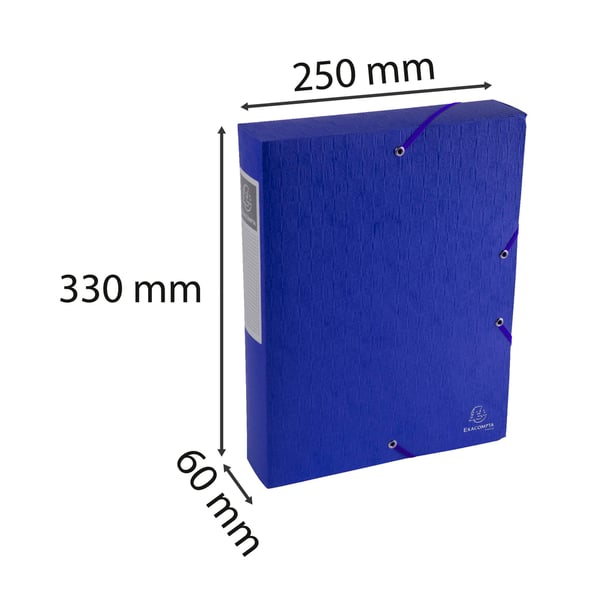 Exacompta 10x Scotten elastisk arkiveringsboks med elastik (60 mm rygrad) - Blå 50912E