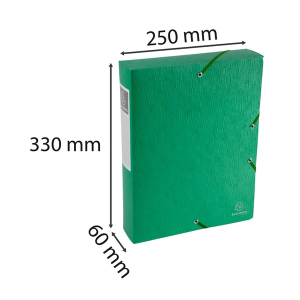 Exacompta 10x Scotten elastisk arkiveringsboks med elastik (60 mm rygrad) - Grøn 50913E
