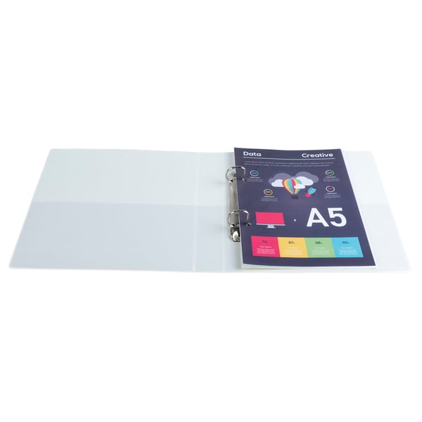 Exacompta 10x Ringbind til personalisering PP svejset 2 D-ringe 20mm 3 lommer Krea Cover - A5 - hvid 51021E
