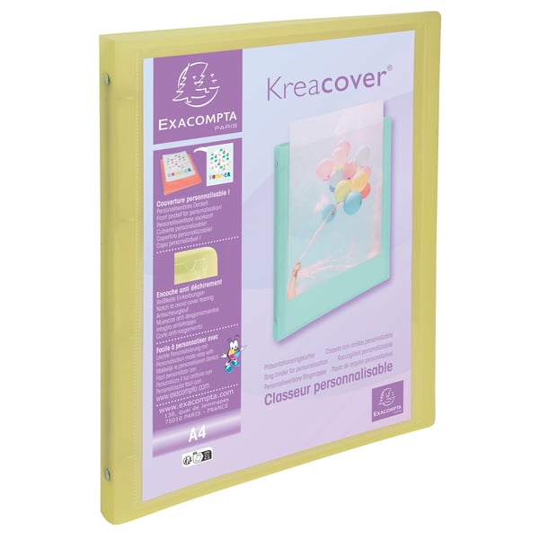 Exacompta 20x Kreacover Ringbind PP 4Ring 15mm, Pastel Assorteret - assorterede farver 51279E