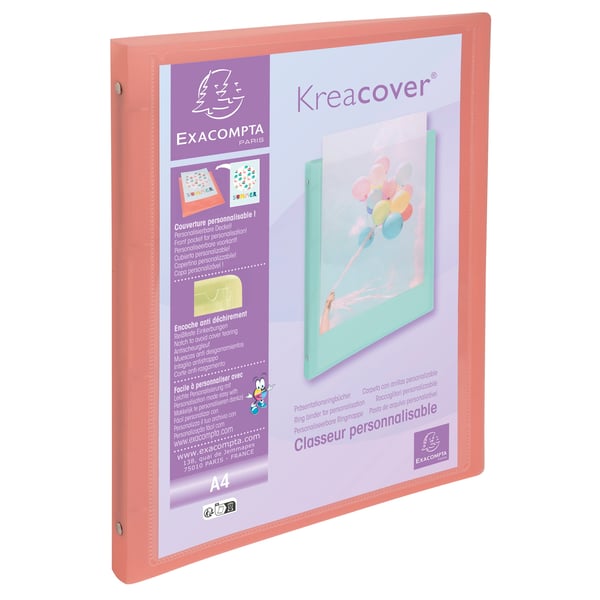 Exacompta 20x Kreacover Ringbind PP 4Ring 15mm, Pastel Assorteret - assorterede farver 51279E