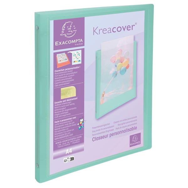 Exacompta 20x Kreacover Ringbind PP 4Ring 15mm, Pastel Assorteret - assorterede farver 51279E