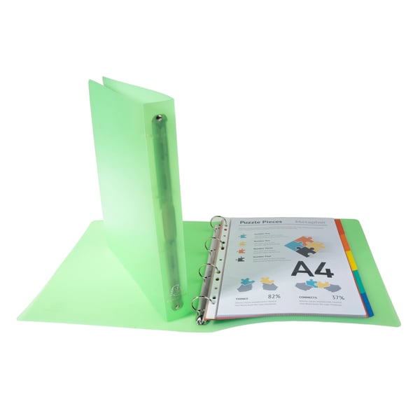 Exacompta 10x Ringbind 4 ringe 30mm polypropylen Chromaline - A4 maxi - assorterede farver 51369E