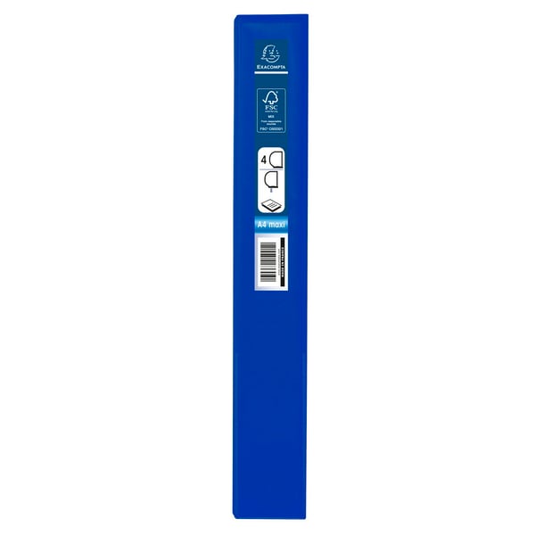 Exacompta 10x Kreacover PP ringbind, A4 Maxi, 4 D-ringe 30mm - Blå 51842BE