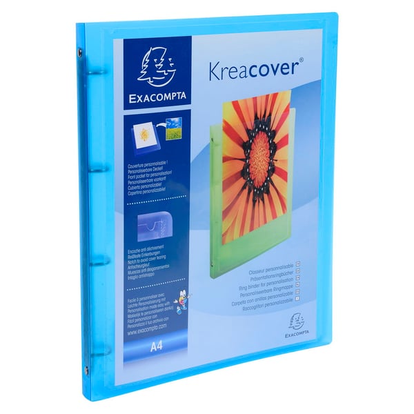 Exacompta 20x Kreacover PP Soft Chromaline Ringbind, A4, 4O ringe 15mm - assorterede farver 51969E