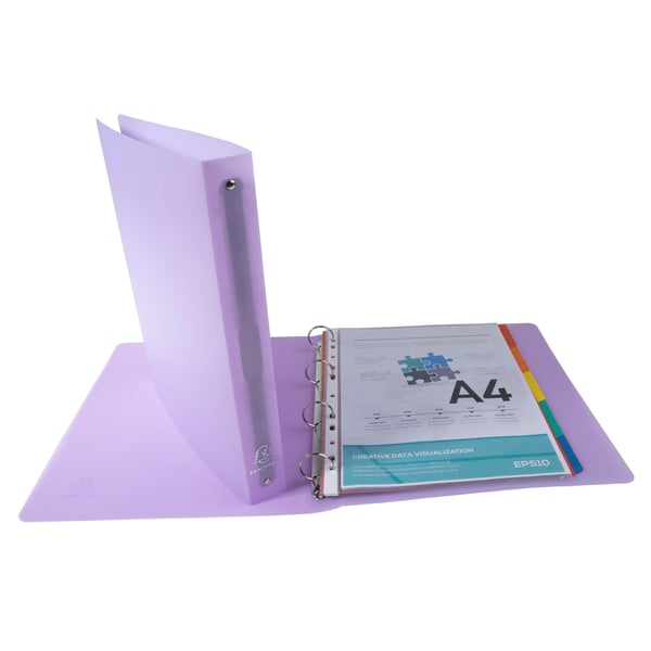 Exacompta 15x Chromaline Pastel Ringbind (4x30mm ringe) A4+ - Mauve 51975E