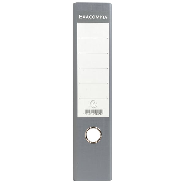 Exacompta 10x Brevordner med stansning, A4, 70mm ryg - Grå-back grå 52070E