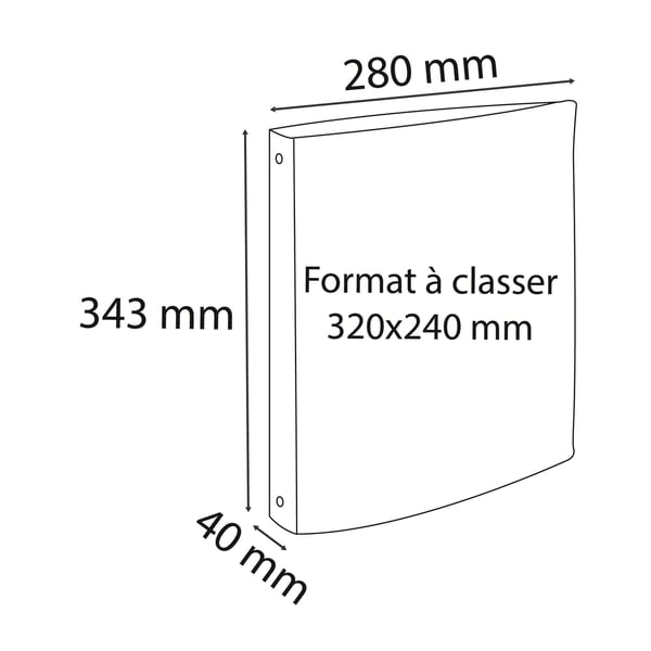Exacompta 10x Ringbind 4 ringe 30mm, PVC-betrukket karton - Maxi A4 størrelse - assorterede farver 52432E