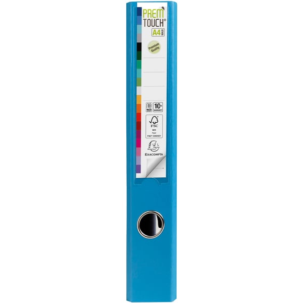 Exacompta 10x Prem'Touch PP Brevordner, A4 Maxi, 50mm rygrad - Lyseblå 53102E