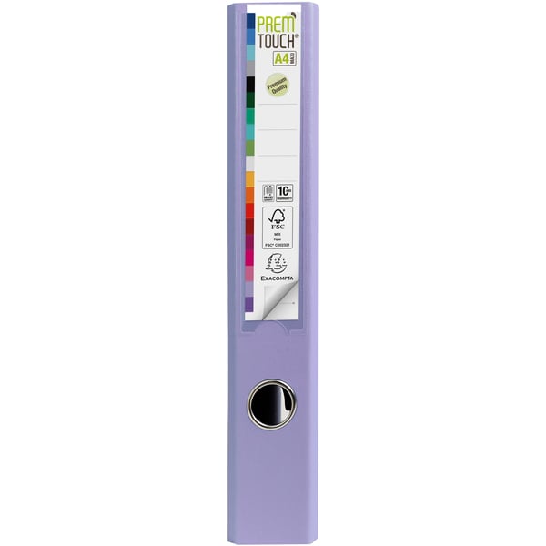 Exacompta 10x Prem'Touch PP Brevordner, A4 Maxi, 50mm rygrad - Lilac 53107E