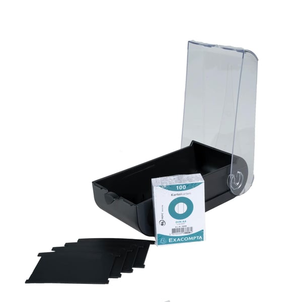 Exacompta 8x BunnyBox Revision/Flash-kortboks A8 Office sort/klar - Sort 5331423D
