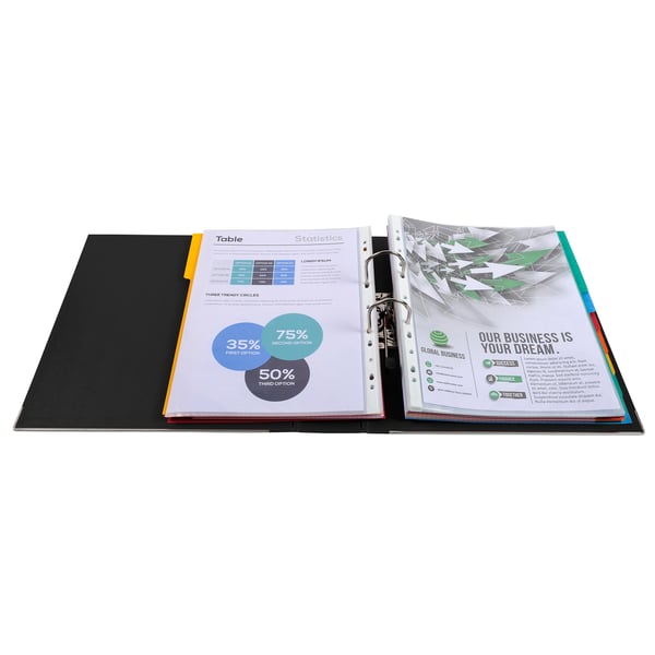 Exacompta 10x Prem'Touch PP haeve-arksmappe, A4 maxi, 80 mm ryg - Sort 53341E