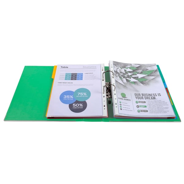 Exacompta 10x Prem'Touch PP haeve-arksmappe, A4 maxi, 80 mm ryg - Grøn 53343E
