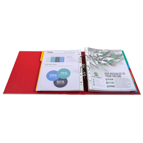 Exacompta 10x Prem'Touch PP haeve-arksmappe, A4 maxi, 80 mm ryg - Rød 53345E