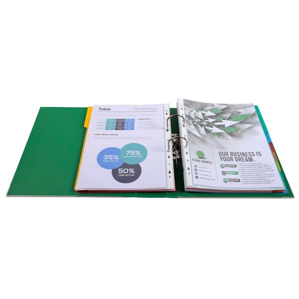 Exacompta 10x Prem'Touch PP haeve-arksmappe, A4 maxi, 80 mm ryg - Mørkegrøn 53353E