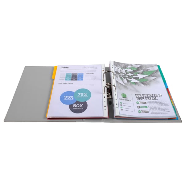 Exacompta 10x Prem'Touch PP haeve-arksmappe, A4 maxi, 80 mm ryg - Mørkegrå 53354E