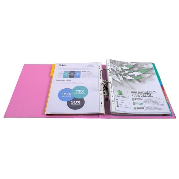 Exacompta 10x PremTouch PP Brevordner, A4 maxi, 80mm ryg - Lyserød| 53355E