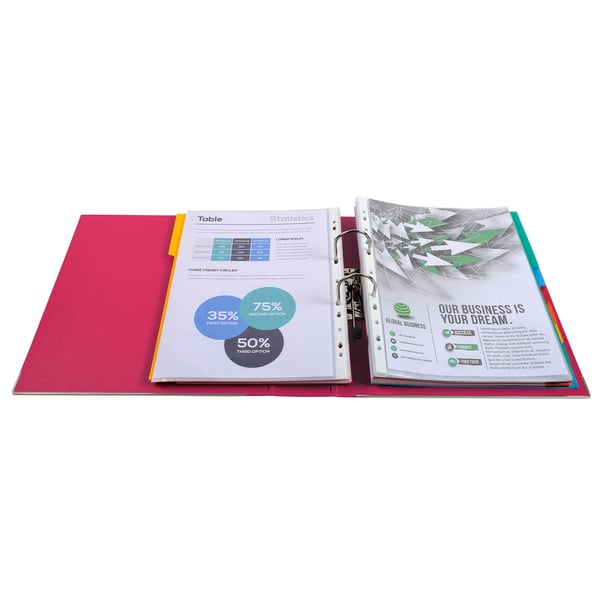 Exacompta 10x Prem'Touch PP haeve-arksmappe, A4 maxi, 80 mm ryg - Hindbær 53359E