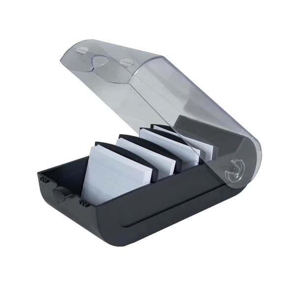 Exacompta 8x Kartotekskort og Flash Cards boks A7 Office sort/klar - Sort 5341423D