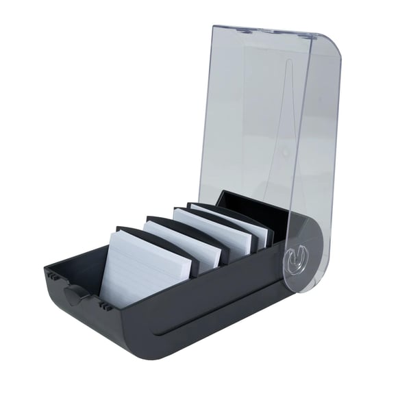 Exacompta 8x Kartotekskort og Flash Cards boks A7 Office sort/klar - Sort 5341423D