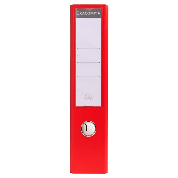 Exacompta 10x PremTouch PVC brevordner, 70mm ryg, 2 ring, A4 - Rød 53745E