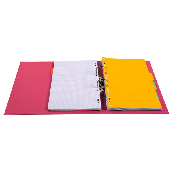 Exacompta 10x PremTouch PVC brevordner, 70mm ryg, 2 ring, A4 - Hindbær 53759E