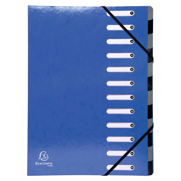 Exacompta 8x Iderama Harmonika Multipart File, A4, 12 sektioner - assorterede farver 53929E