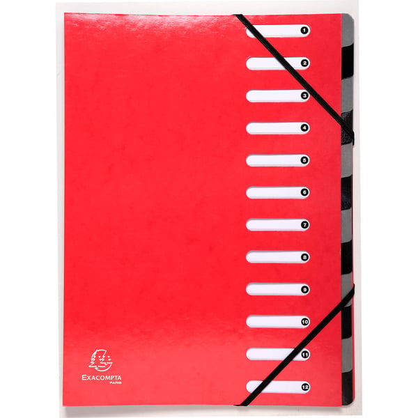 Exacompta 8x Iderama Harmonika Multipart File, A4, 12 sektioner - assorterede farver 53929E