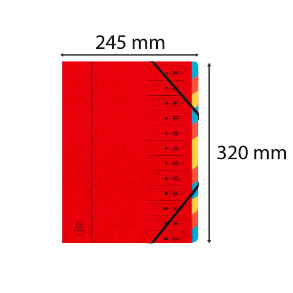 Exacompta 8x Multipart-mappe Pressboard 12 dele rød - Rød 54125E
