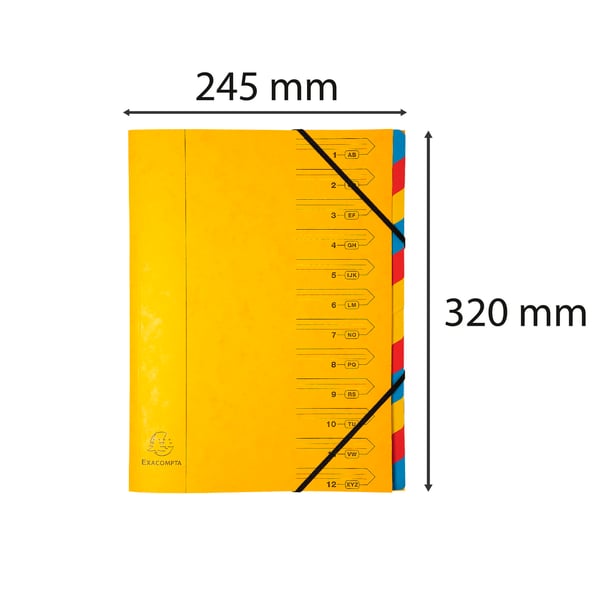 Exacompta 8x Multipart-mappe Pressboard 12 dele rød - Gul 54129E