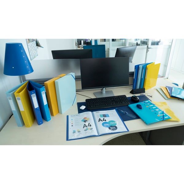 Exacompta 12x 2-ringsbind 30 mm genanvendt polypropylen BeeBlue - A4 Maxi - assorterede farver 54140E