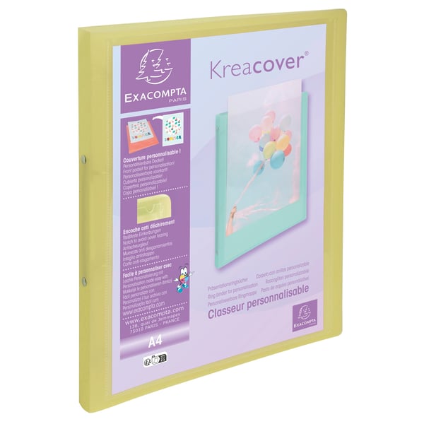 Exacompta 20x Kreacover Ringbind PP 2Ring 15mm, Assorteret - assorterede farver 54279E