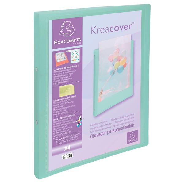 Exacompta 20x Kreacover Ringbind PP 2Ring 15mm, Assorteret - assorterede farver 54279E