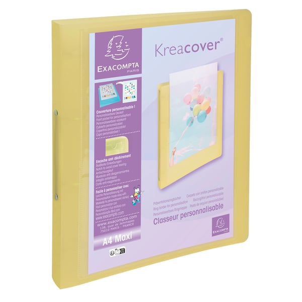 Exacompta 15x Kreacover Ringbind PP 2Ring 30mm, Assorteret - assorterede farver 54779E
