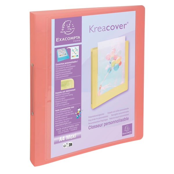 Exacompta 15x Kreacover Ringbind PP 2Ring 30mm, Assorteret - assorterede farver 54779E