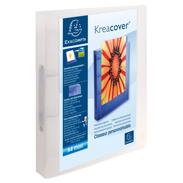 Exacompta 12x Krea Cover Ringbind Rigid Cover, PP, 2O Ringe 30mm, A4 Maxi - assorterede farver 54869E