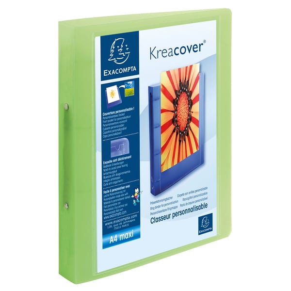 Exacompta 12x Krea Cover Ringbind Rigid Cover, PP, 2O Ringe 30mm, A4 Maxi - assorterede farver 54869E