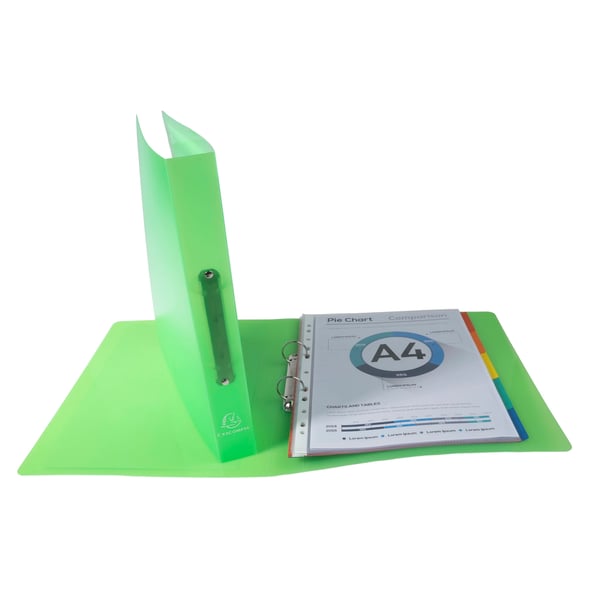 Exacompta 12x Krea Cover Ringbind Rigid Cover, PP, 2O Ringe 30mm, A4 Maxi - assorterede farver 54869E