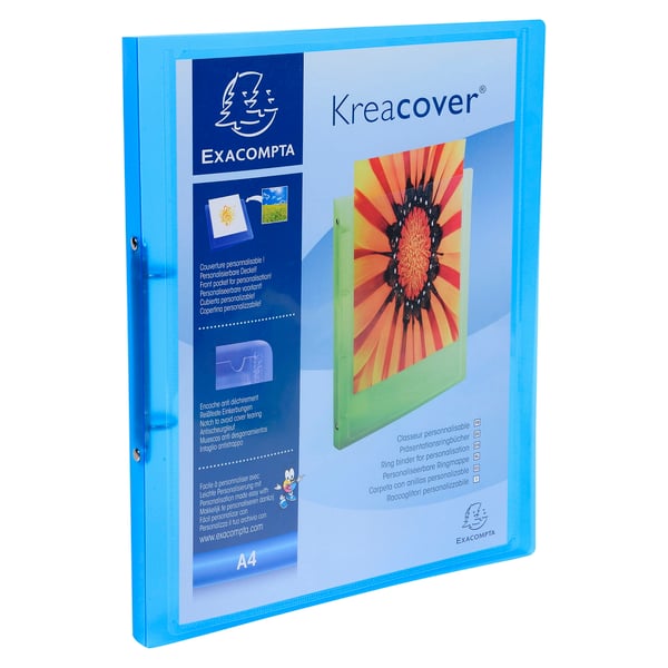 Exacompta 20x Kreacover PP Soft Chromaline Ringbind, A4, 2O ringe 15mm - assorterede farver 54969E