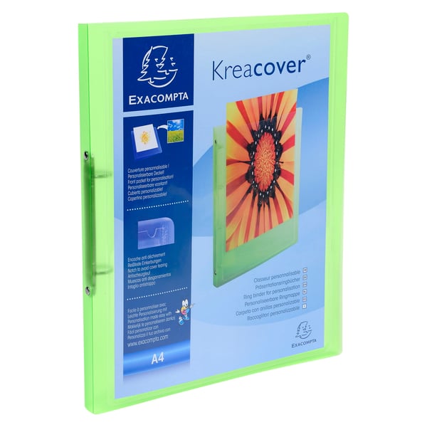 Exacompta 20x Kreacover PP Soft Chromaline Ringbind, A4, 2O ringe 15mm - assorterede farver 54969E