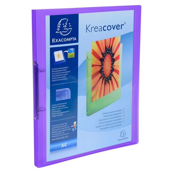 Exacompta 20x Kreacover PP Soft Chromaline Ringbind, A4, 2O ringe 15mm - assorterede farver 54969E