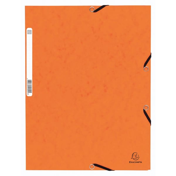 Exacompta 125x Mappe med 3 klapper og elastikremme 355 g/m2 hård glaseret meleret presspap - A4 størrelse - assorterede farver 55025E
