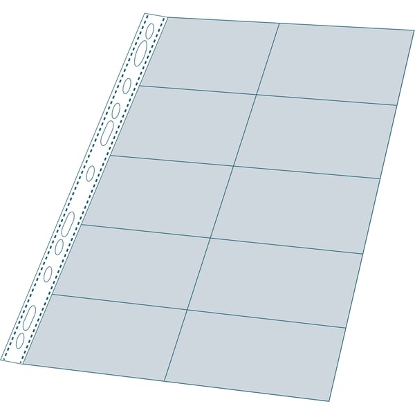 Exacompta 10x Punched Pockets PP, 10 visitkort, Clear, Pk 10 - Krystal 55046E