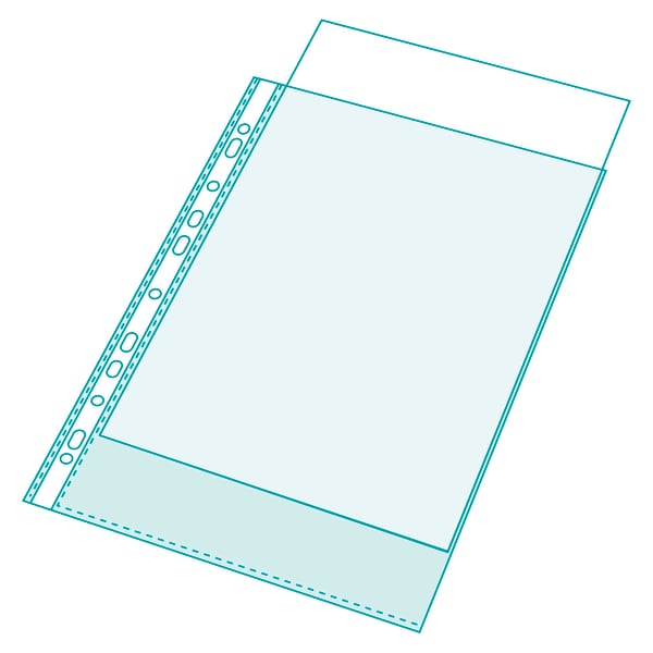 Exacompta 5x Ekspanderende perforerede lommer, A4, Klar, Pk 10 - Krystal 5507E