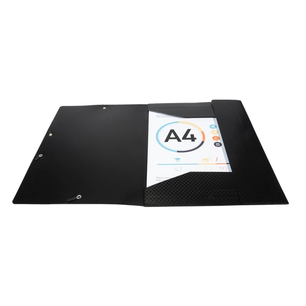 Exacompta 50x Elastikmappe med 3 klapper Opak PP A4 - Sort 55081E