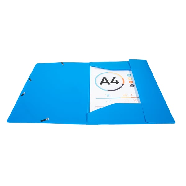 Exacompta 50x Elastikmappe med 3 klapper Opak PP A4 - Lyseblå 55082E