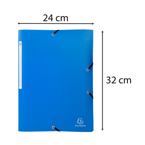 Exacompta 50x Elastikmappe med 3 klapper Opak PP A4 - Lyseblå 55082E