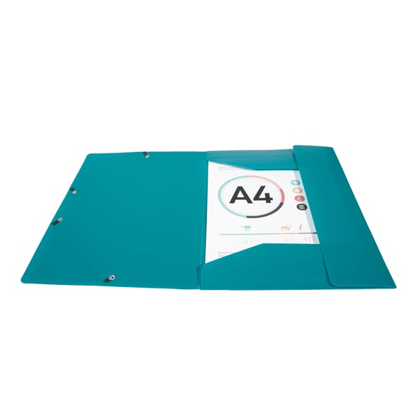 Exacompta 50x Elastikmappe med 3 klapper Opak PP A4 - Mørkegrøn 55083E