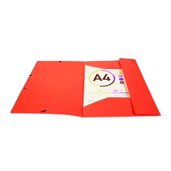 Exacompta 50x Elastikmappe med 3 klapper Opak PP A4 - Rød 55085E